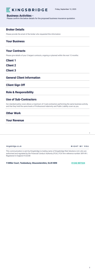 Business Activities PDF - PDF Templates