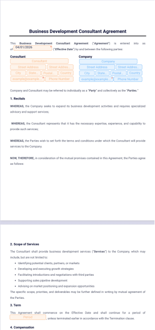Business Development Consultant Agreement Template - PDF Templates