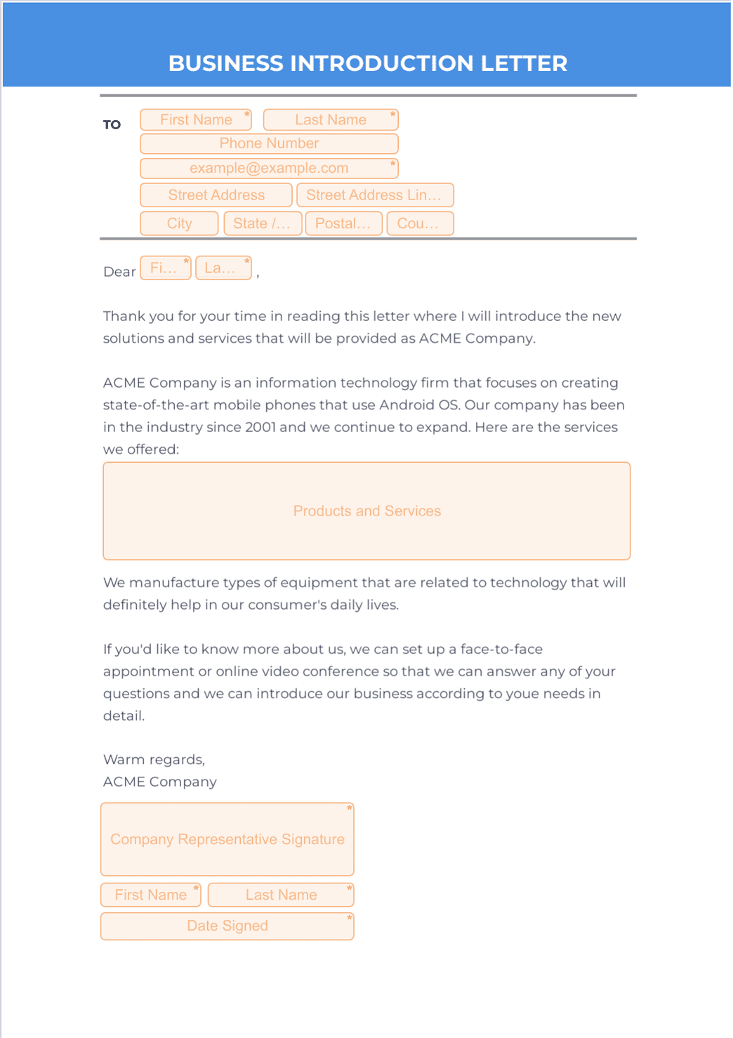 Business Introduction Letter