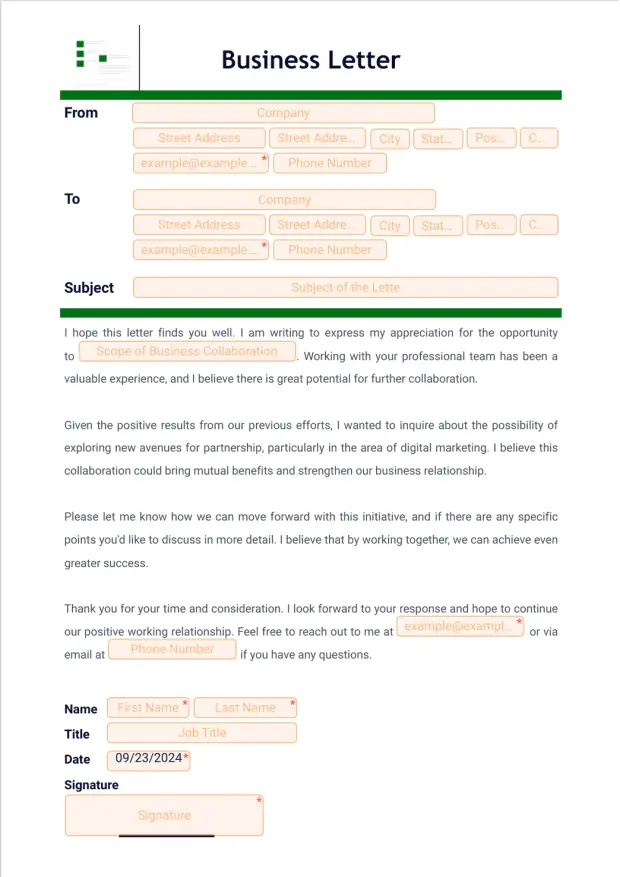 Business Letter Template