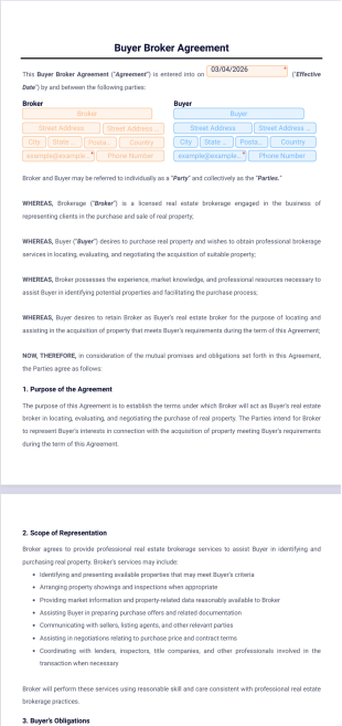 Buyer Broker Agreement Template - PDF Templates