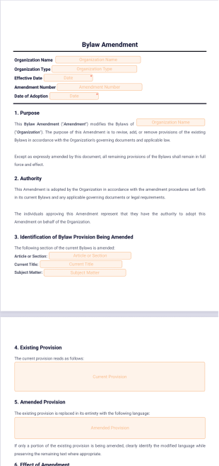 Bylaw Amendment Template - PDF Templates