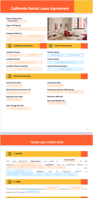 California Rental Lease Agreement Template - PDF Templates
