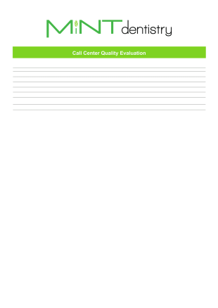 Call Center Quality Evaluation PDF Template