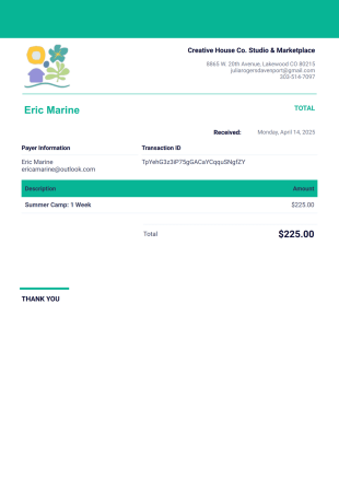 camp invoice 2025 PDF Template