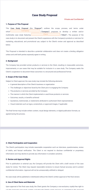 Case Study Proposal PDF Template