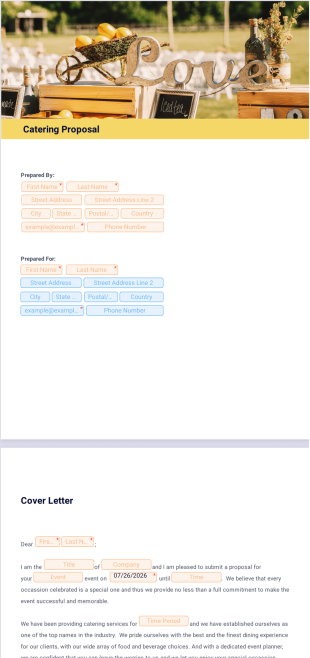 Catering Proposal Template - PDF Templates