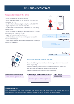 Cell Phone Contract PDF Template