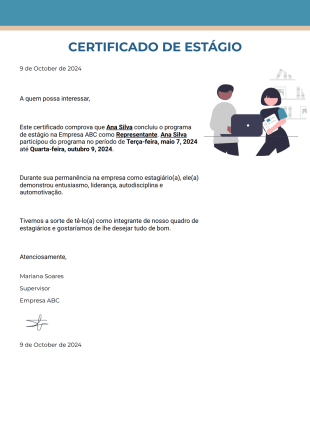 Certificado de Estágio - PDF Templates