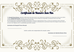 Certificado de Namoro - PDF Templates