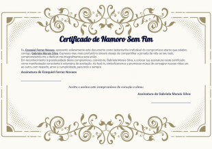 Certificado de Namoro - PDF Templates