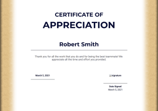 Certificate of Appreciation - PDF Templates