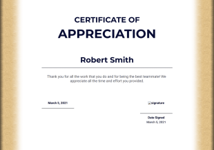 Certificate of Appreciation PDF Template