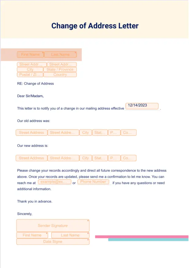 Address Change Letter