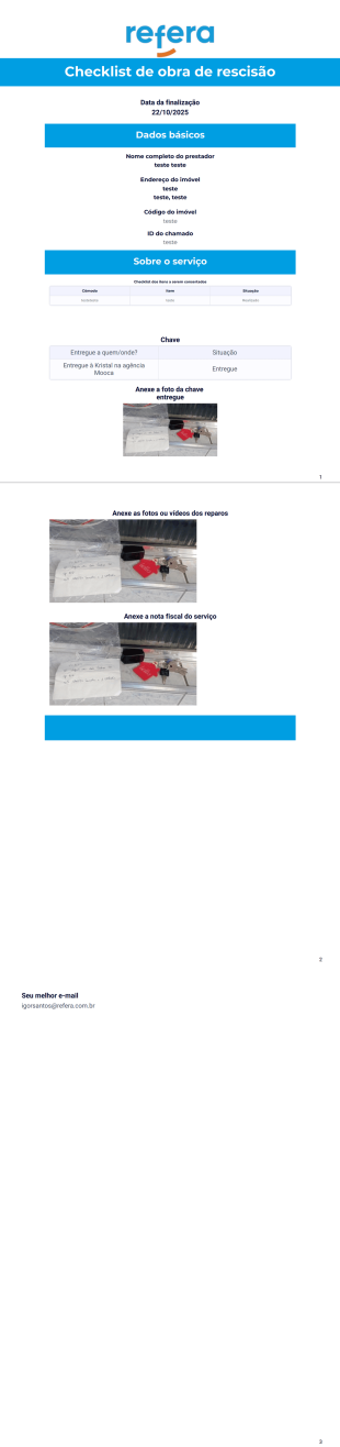 Checklist de rescisão - PDF Templates