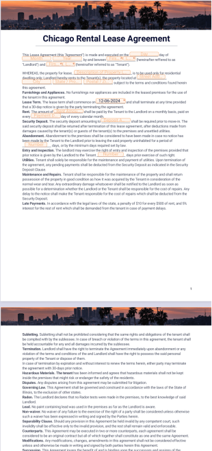 Chicago Rental Lease Agreement PDF Template