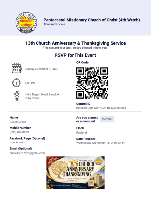 Church Anniversary RSVP2 PDF Template