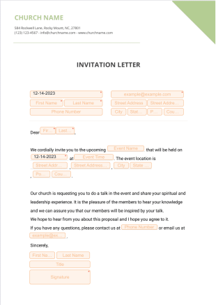 Church Invitation Letter - PDF Templates