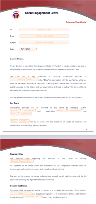 Client Engagement Letter PDF Template