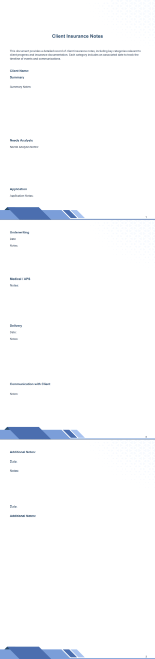 Client Notes PDF Template