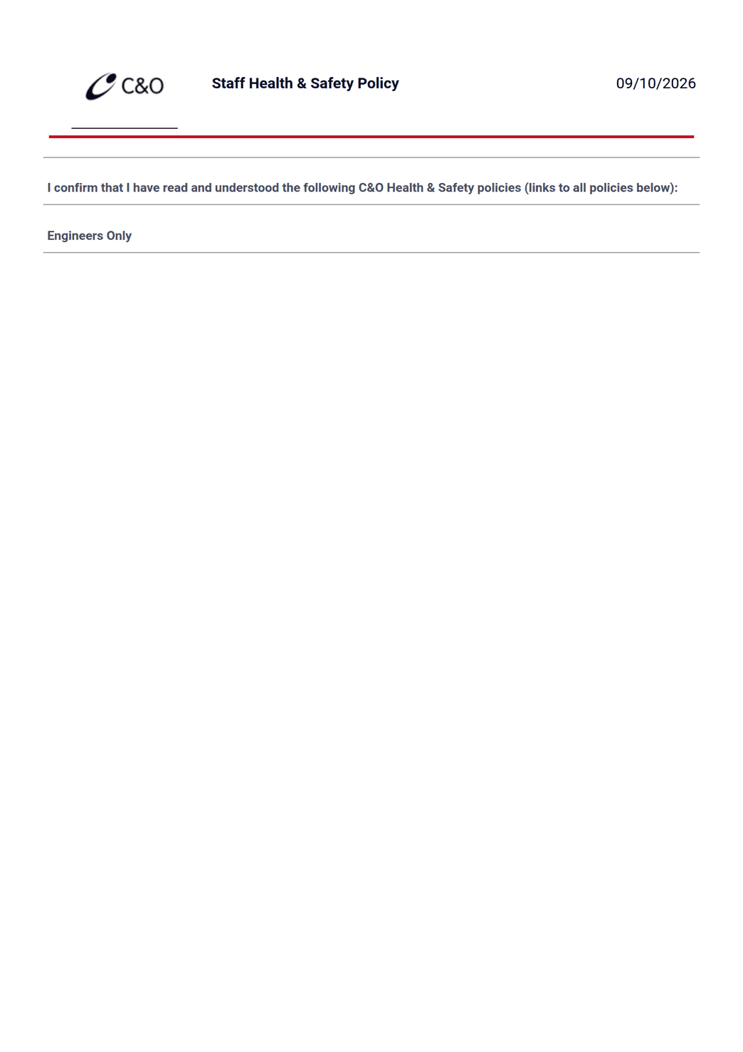 C&O Template - PDF Templates | Jotform
