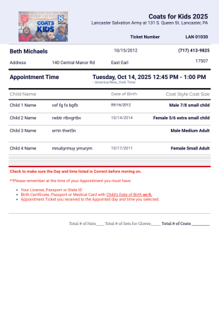 Coats for Kids 2025 - PDF Templates