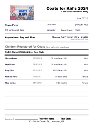 Coats for Kids - PDF Templates