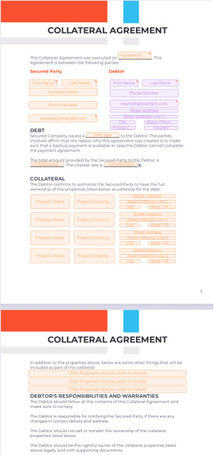Collateral Agreement PDF Template