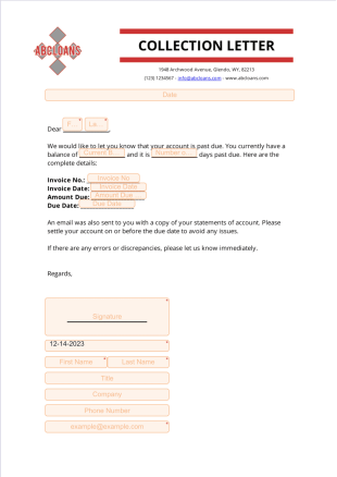 Collection Letter PDF Template
