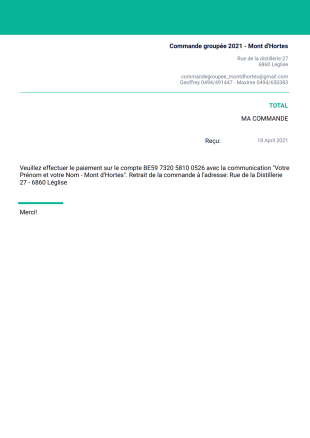 Commande groupée Modèle PDF