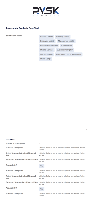 Commercial Products PDF Template