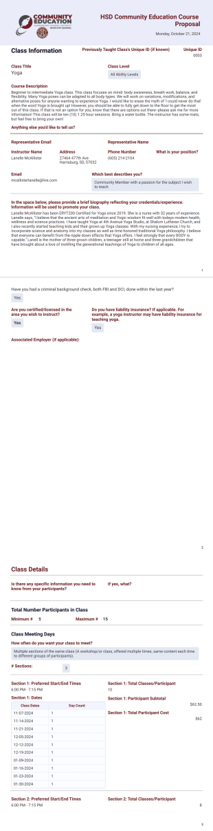 Community Ed Proposal PDF Template
