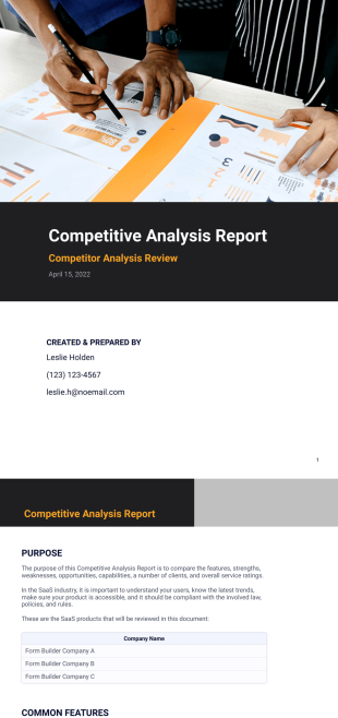 Competitive Analysis Template - PDF Templates