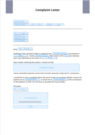 Complaint Letter PDF Template