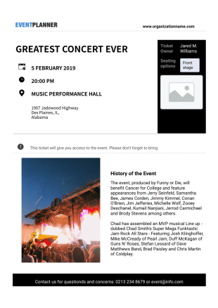 Concert Ticket Template - PDF Templates