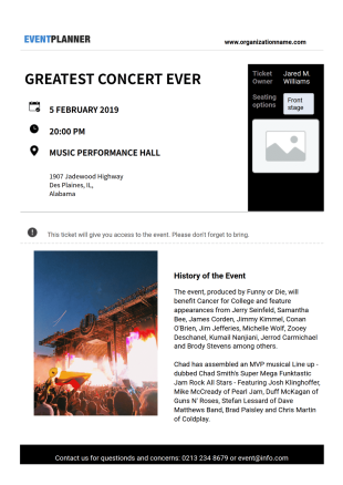 Concert Ticket Template - PDF Templates