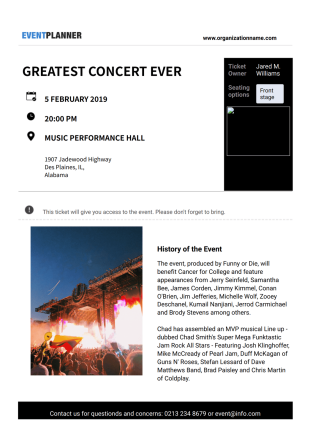 Concert Ticket Template - PDF Templates