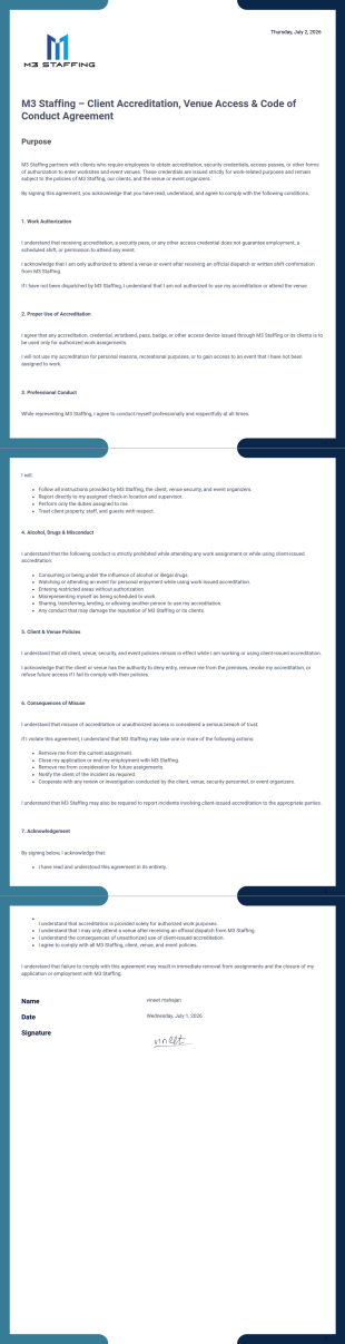 conduct PDF Template