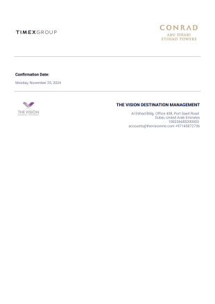 Confirmation Letter PDF Template