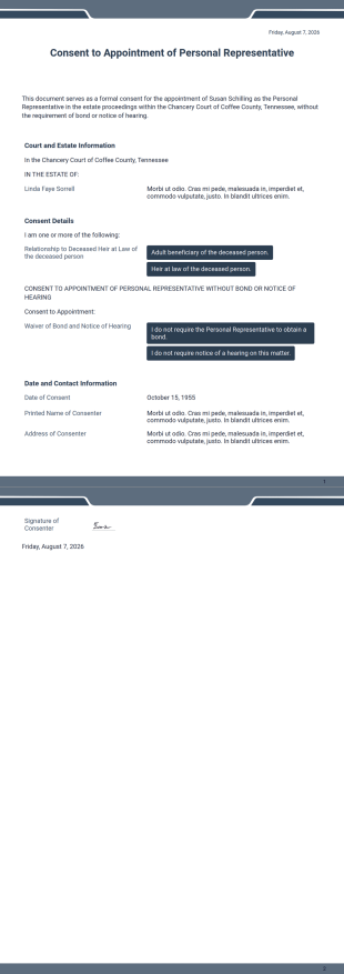 Consent Template - PDF Templates