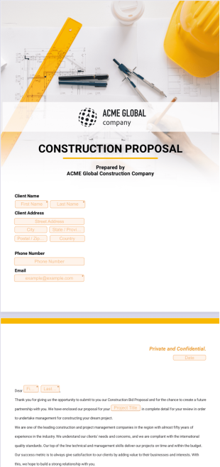Construction Proposal Template - PDF Templates