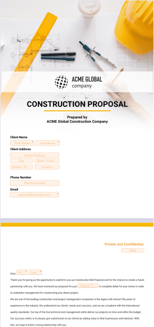 Construction Proposal Template - PDF Templates