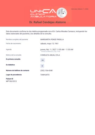 consultas Dr. Rafael Cendejas Plantilla PDF