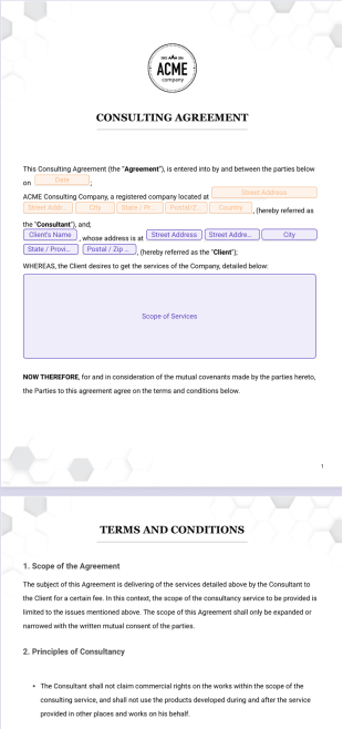 Consulting Agreement Template - PDF Templates