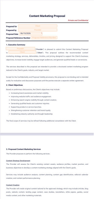 Content Marketing Proposal Template - Sign Templates