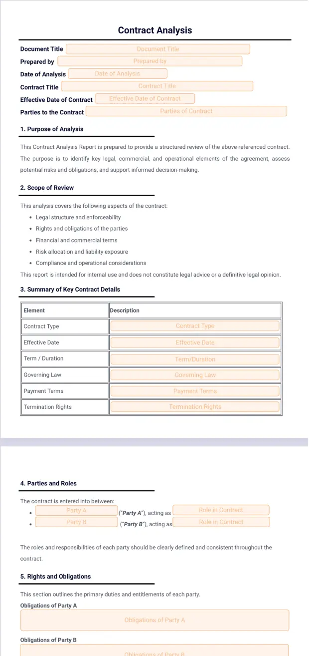 Contract Analysis Template
