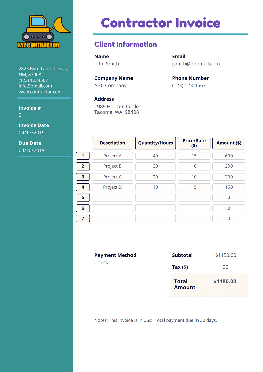 Invoice Attachment.pdf Self Employed Invoice Template Pdf Templates Jotform