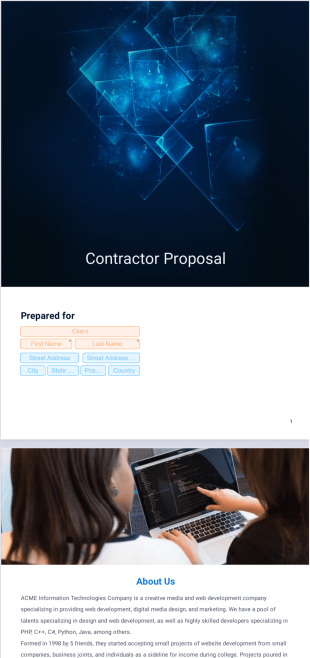 Contractor Proposal Template - PDF Templates
