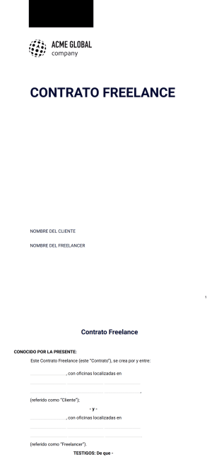 Contrato Freelance Plantilla - PDF Templates
