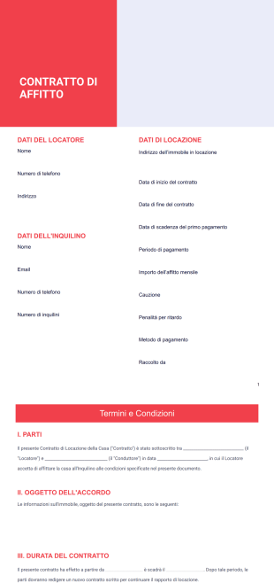 Contratto di Locazione ad uso Abitativo Template PDF